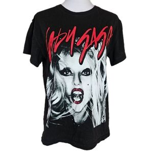 Lady Gaga T-Shirt Womens Small Merch Band Tee Graphic Born This Way Fame Monster